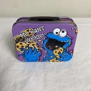 Sesame Street Cookie Monster Mini Metal Lunch Box Tin collectible retro